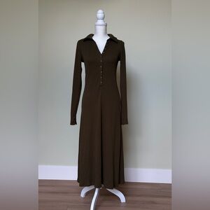 Old Navy Dark Green Long Sleeve Dress Size Medium Tall